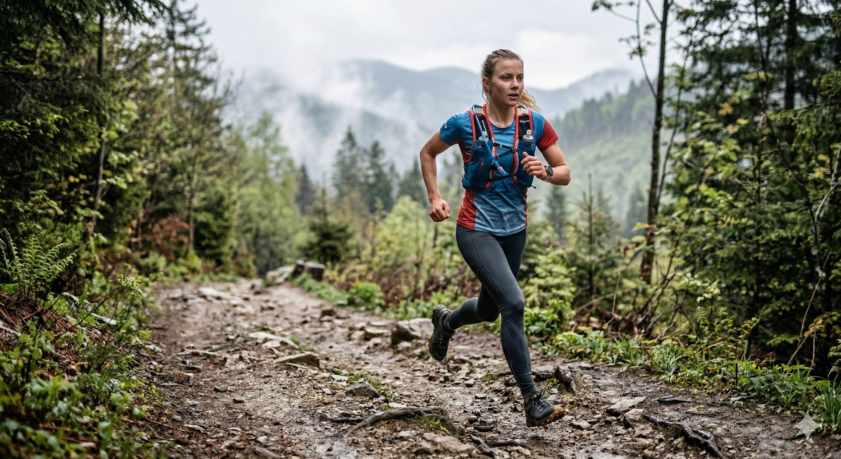 Biegacz na górskim szlaku
